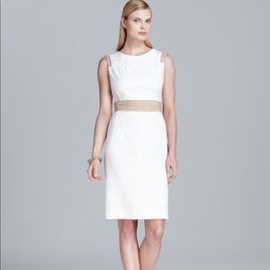 Anne Klein White Sleeveless Dress Embroidered Sz 4